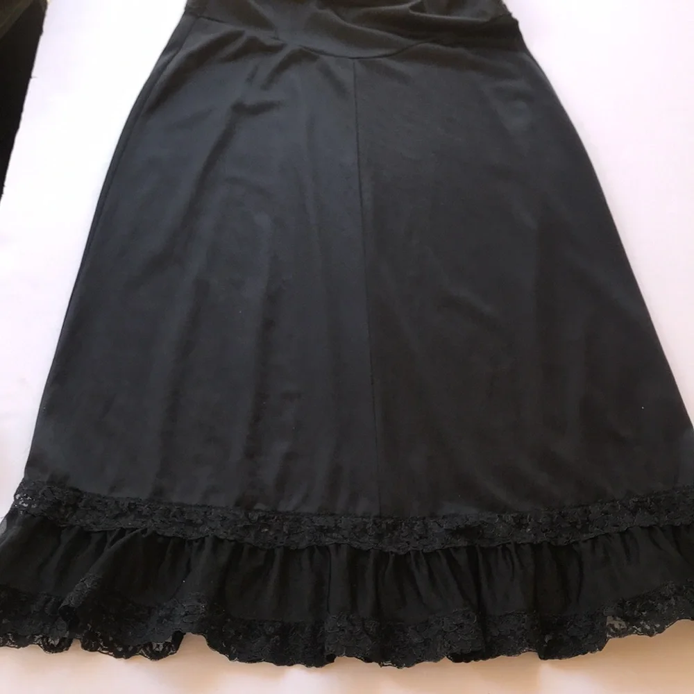 True Vintage 50’ Black Goth Sexy Magic Rare Girly Coquette Lace Tulle Vampire 36 - Picture 13 of 17